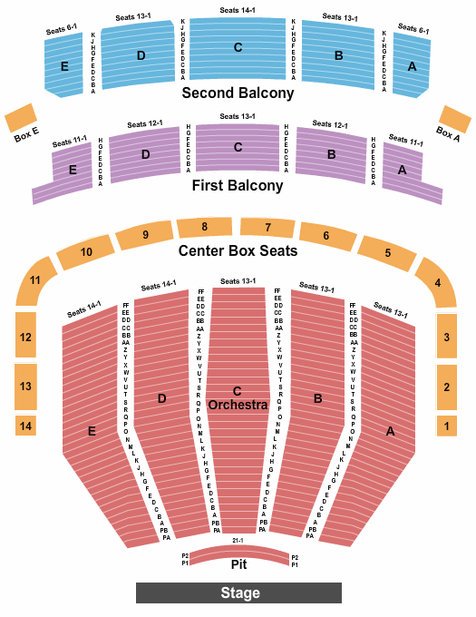 Keller Auditorium & Juliet Seating Chart